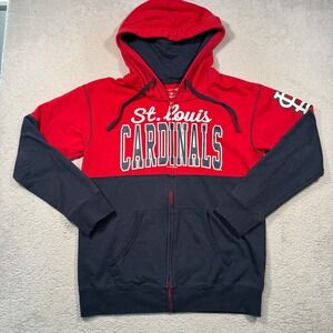 5th & Ocean St. Louis Cardinals Hoodie Mens Medium Red Navy Zip‎ Up MLB Baseball